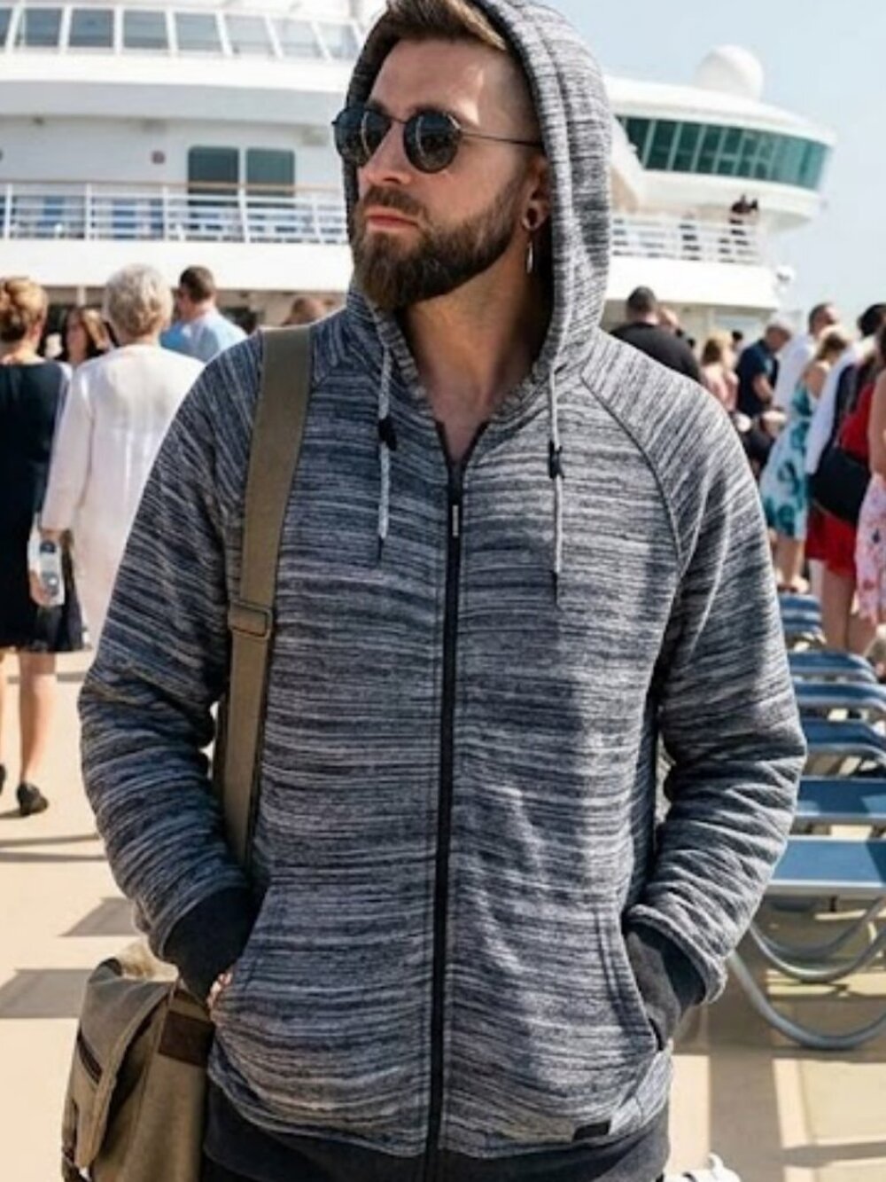 Ocean Current NEW Mens Full Zip Fashion Hoodie Sweatshirt Black XLarge w/tags